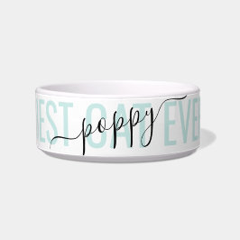 Aquamariner Individuelle Name Modernes Chic Script Napf