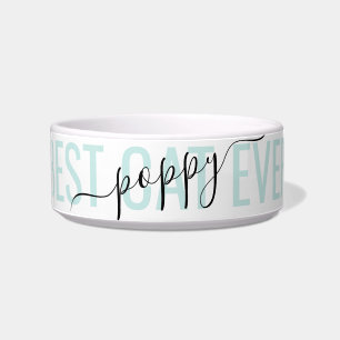 Aquamariner Individuelle Name Modernes Chic Script Napf