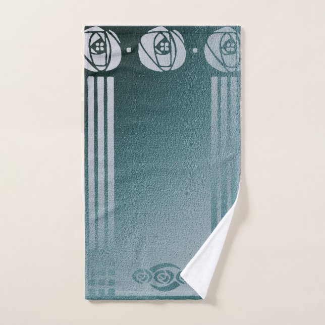 Aquamariner Jugendstil, Charles Mackintosh, Rose D Handtuch (Handtuch)