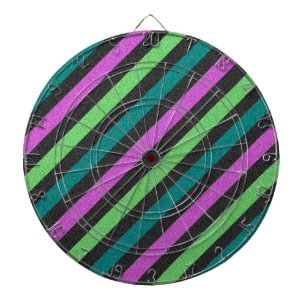 Aquamariner, kalkgrüner, Hot-Pink-Glitzer Striped Dartscheibe