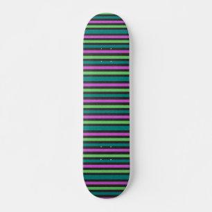 Aquamariner, kalkgrüner, Hot-Pink-Glitzer Striped  Skateboard