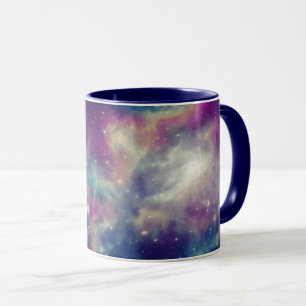 Aquamariner kosmischer Nebel aus blauem Violett Tasse