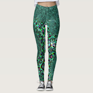 Aquamariner Kraken Tentacles Steampunk Art Fraktal Leggings