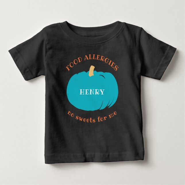 Aquamariner Kürbis-personalisierte Baby T-shirt (Vorderseite)
