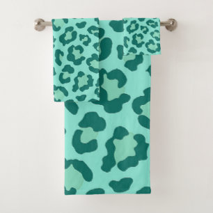 Aquamariner Leopard-Druck Badhandtuch Set