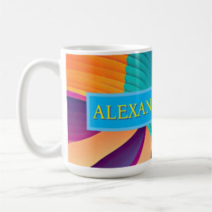 AQUAMARINER LILA BLUE WAVY ABSTRAKT KAFFEETASSE