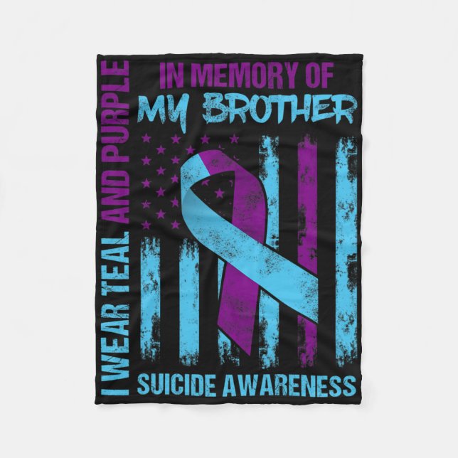 Aquamariner Lila Ribbon Suicide Awareness Flag Bru Fleecedecke (Vorderseite)