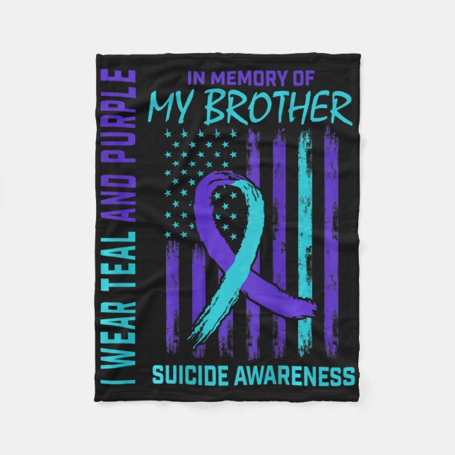 Aquamariner Lila Ribbon Suicide Awareness Flag Bru Fleecedecke (Vorderseite)