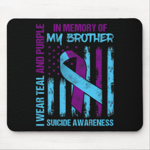 Aquamariner Lila Ribbon Suicide Awareness Flag Bru Mousepad