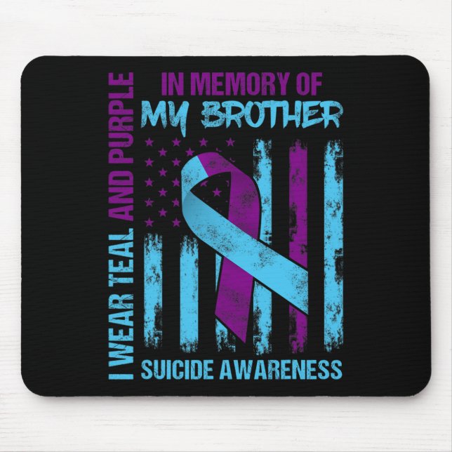 Aquamariner Lila Ribbon Suicide Awareness Flag Bru Mousepad (Vorne)