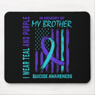 Aquamariner Lila Ribbon Suicide Awareness Flag Bru Mousepad