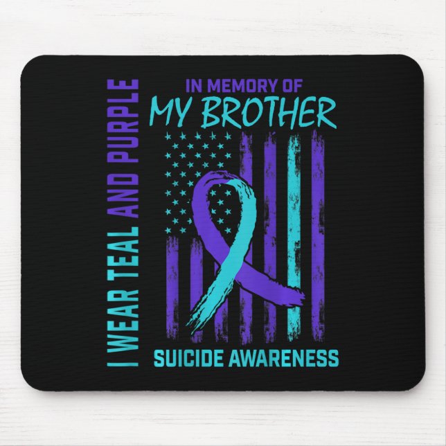Aquamariner Lila Ribbon Suicide Awareness Flag Bru Mousepad (Vorne)