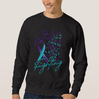 Aquamariner Lila Ribbon Suizidbewusstsein Suizid P Sweatshirt