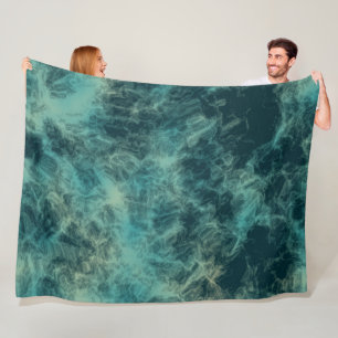 Aquamariner Marmor Abstrakt Fleecedecke