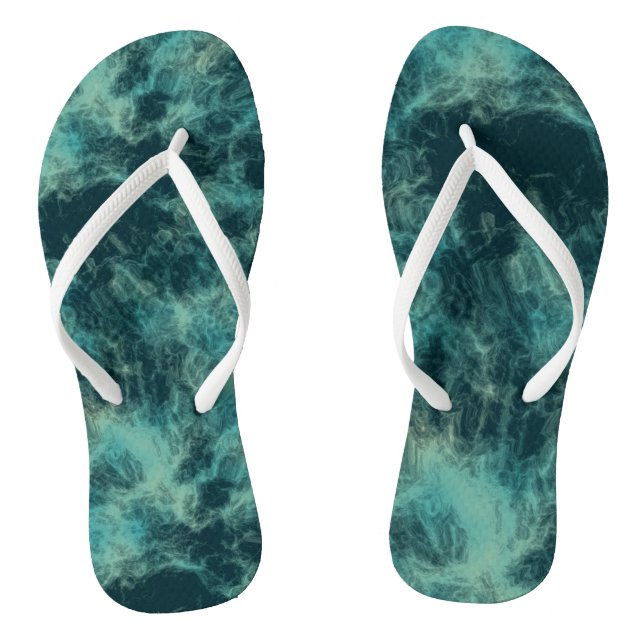 Aquamariner Marmor Abstrakt Flip Flops (Fußbett)