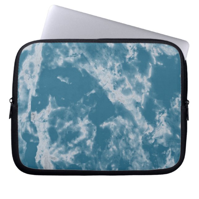 Aquamariner Marmor Laptopschutzhülle (Vorderseite)