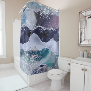 *~* Aquamariner Meeresraum Perlmast GLITZER AP8    Duschvorhang