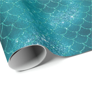 Aquamariner Mermaid Sparkone Glitzer Geschenkpapier