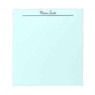 Aquamariner minimalistischer individuelle Name Notizblock