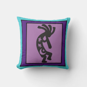 Aquamariner Mond und Stars Kokopelli Keuchkissen Kissen