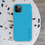 Aquamariner Name | Modernes Minimalistisches Funky Case-Mate iPhone Hülle<br><div class="desc">Ein schlichtes,  stilvolles,  urbanes Gehäuse mit einem modernen massiven Farbblock schlicht in funky aquamarinem Blau. Ihr Name,  Ihre Initialen oder Ihr Lieblingswort in der modernen Blocktypografie in trendigem Schwarz,  die Sie einfach für sich selbst oder als besonderes Geschenk für einen geliebten Menschen personalisieren können.</div>