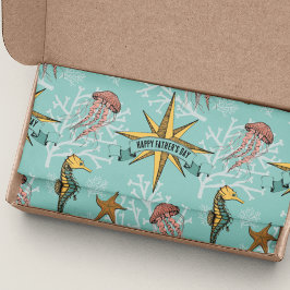 Aquamariner Nautikstern - Benutzerdefinierter Text Seidenpapier