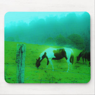 Aquamariner Nebel Reto gefärbte Pony Horse Mousepad
