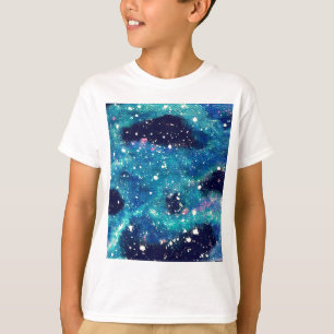 Aquamariner Nebel und Sterne T-Shirt