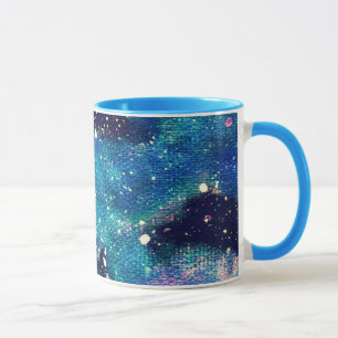 Aquamariner Nebelfleck und Sterne Tasse