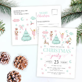 Aquamariner Nussknacker-Bonbons Weihnachts-Party Feiertagspostkarte