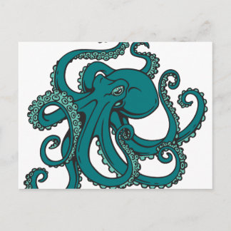 Aquamariner Oktopus Postkarte