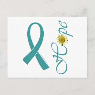 Aquamariner Ovarialkarzinom der Ribbon-Hoffnung Postkarte