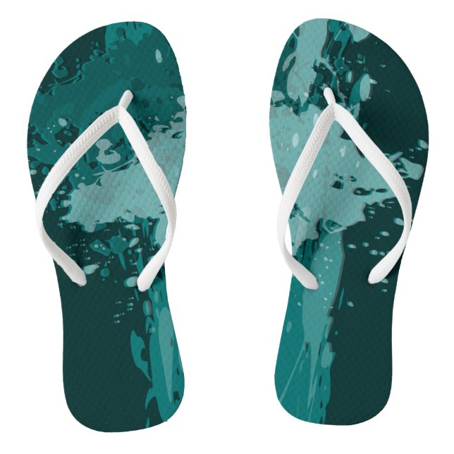 Aquamariner Paint-Spritzer - Hochzeitsfeier - Flip Flops (Fußbett)