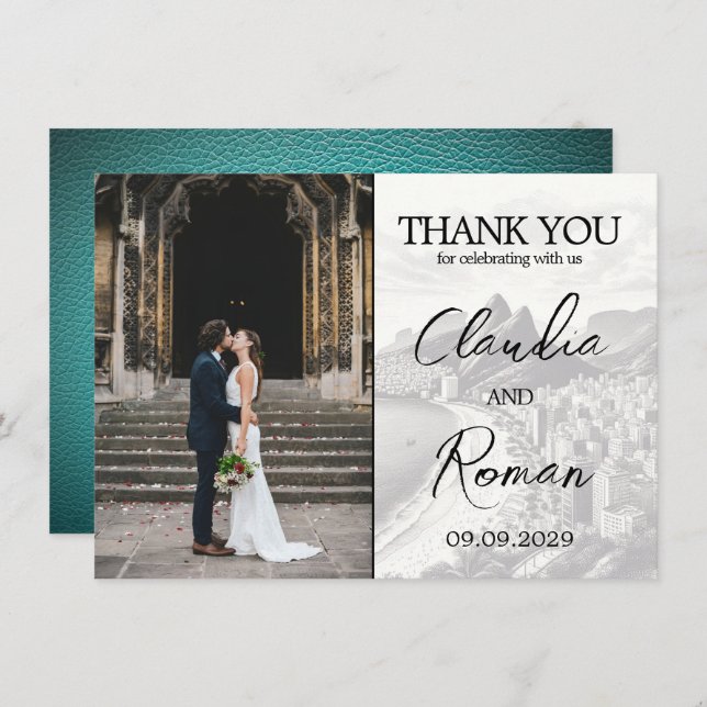 Aquamariner Pass für Brasilien Dankeskarte (Vorne/Hinten)