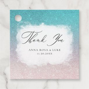 * ~* Aquamariner Peach Glitzer Strand AR4 Hochzeit Geschenkanhänger