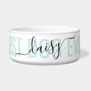 Aquamariner Personalisierter, moderner Chic Script Napf