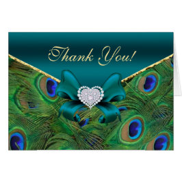 Aquamariner Pfau Dankeschön Karte