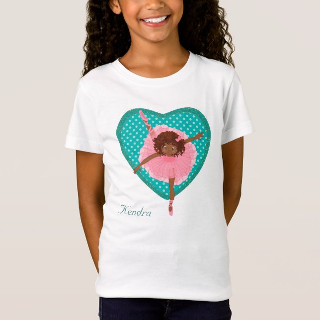Aquamariner Punkt Heart Pink Ballerina T-Shirt (Vorderseite)