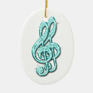 Aquamariner schillernder funkelnd keramik ornament