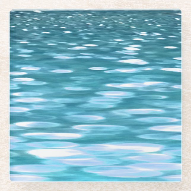 Aquamariner Schimmer Glasuntersetzer (Vorderseite)