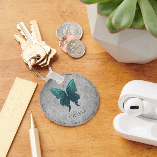 Aquamariner Schmetterling Schlüsselanhänger (Schreibtisch)