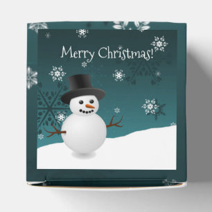 Aquamariner Schneemann Winterlandschaft Weihnachts Geschenkschachtel