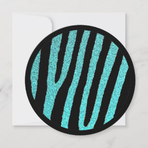 Aquamariner schwarzer Zebrasüßer 16 Kreise Party E Einladung