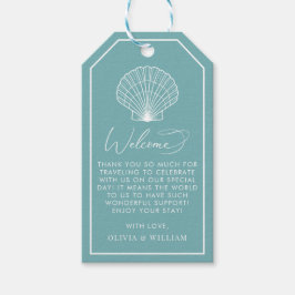 Aquamariner Seashell Beach Elegante Hochzeit Willk Geschenkanhänger