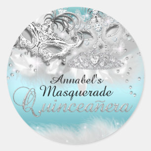 Aquamariner Silber Sparkle Masquerade Sticker