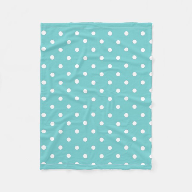 Aquamariner Sky Polka Dot Fleece Blanken (Vorderseite)