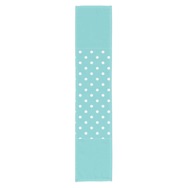 Aquamariner Sky Polka Dot Table Runner Kurzer Tischläufer (Vorderseite)