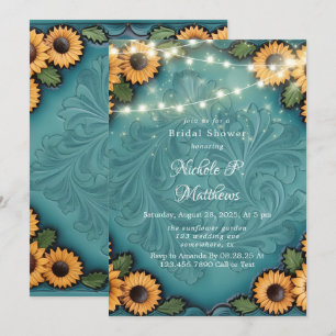 Aquamariner Sonnenblumen-Brunch und Bubbly aus ges Einladung