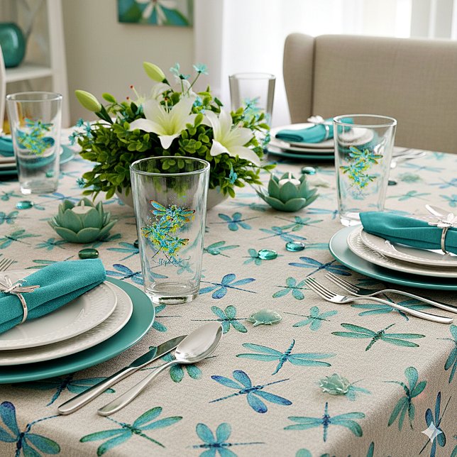 Aquamariner Spritzer der Libellen personalisiert Glas (Von Creator hochgeladen)