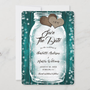 Aquamariner Stall Holz String Lights Mason Jar Wed Save The Date